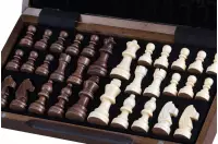 Szachy magnetyczne drewniane 31 cm (orzech/klon) intarsjowane Szachy magnetyczne drewniane 31 cm (orzech/klon) intarsjowane